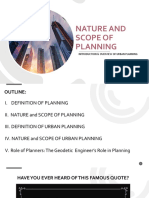 Nature and Scope of Planning Introduction & Overview