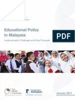 The HEAD Foundation Policy Brief No. 7 Educational Policy in Malaysia Implementation Challenges and Policy Proposals Feb