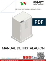 Manual de Instalacion Operador Corredizo de Cremallera Marca Faac Mod.884 Mod.884t