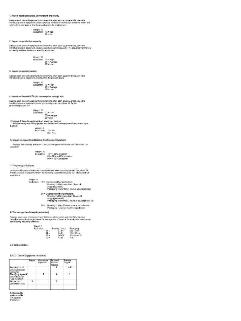 Equipment Criticality Template PDF