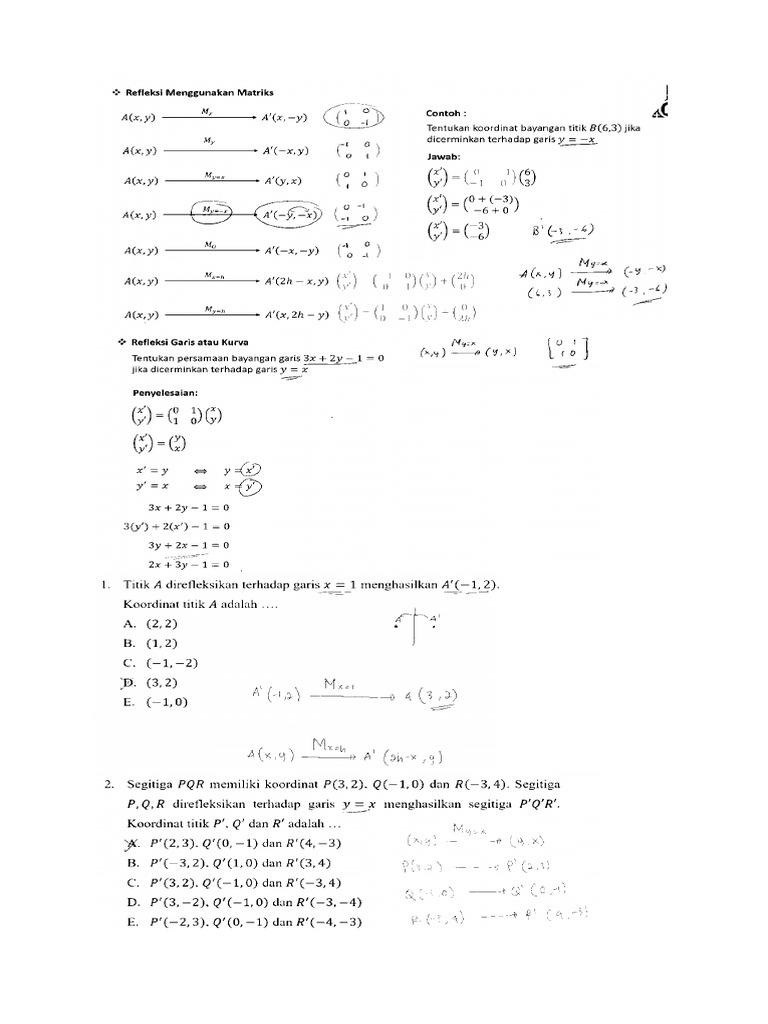 Transformasi Geometri Refleksi PDF