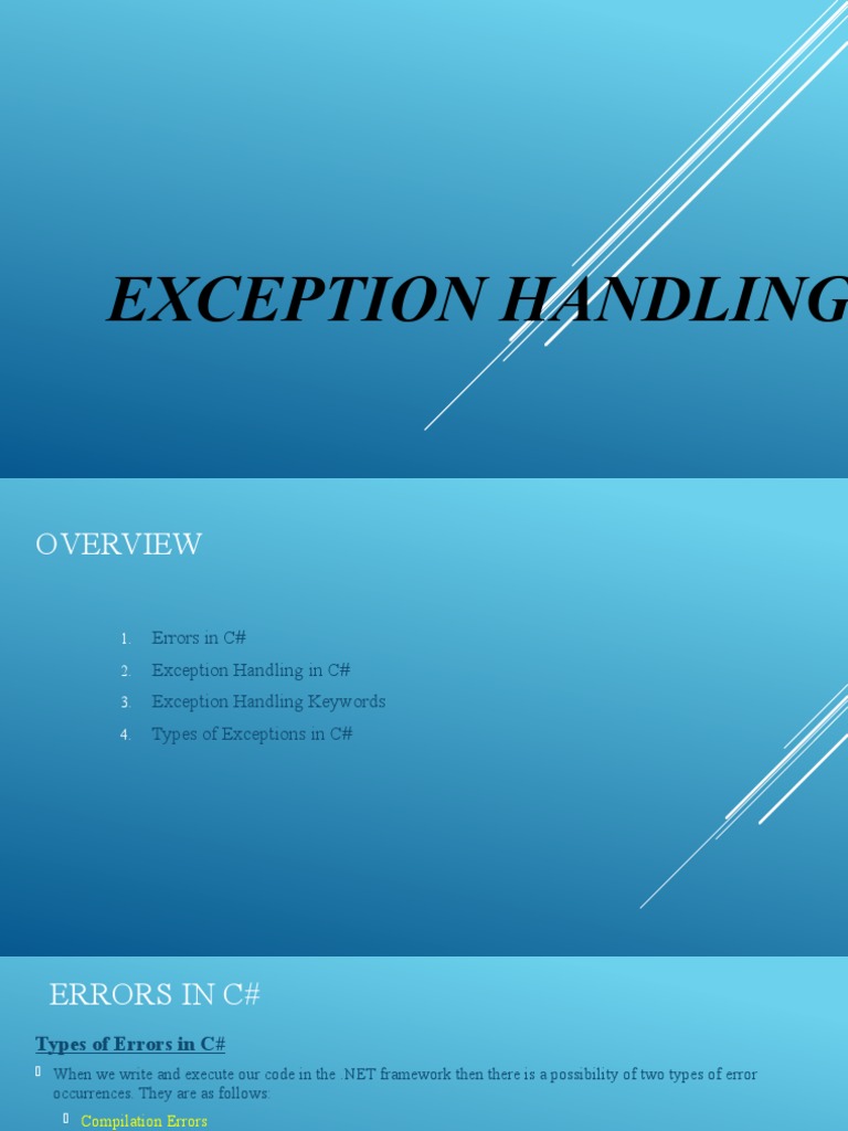Exception Handling | PDF