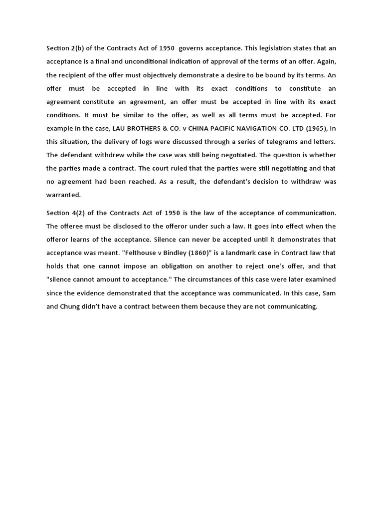 Understanding Acceptance in Contracts Act | PDF | Law