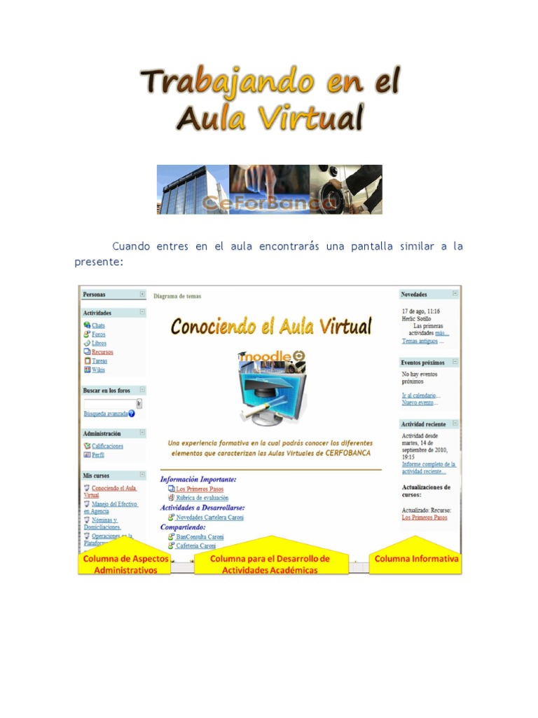 Trabajando en El Aula Virtual | PDF | Página web | Hipervínculo