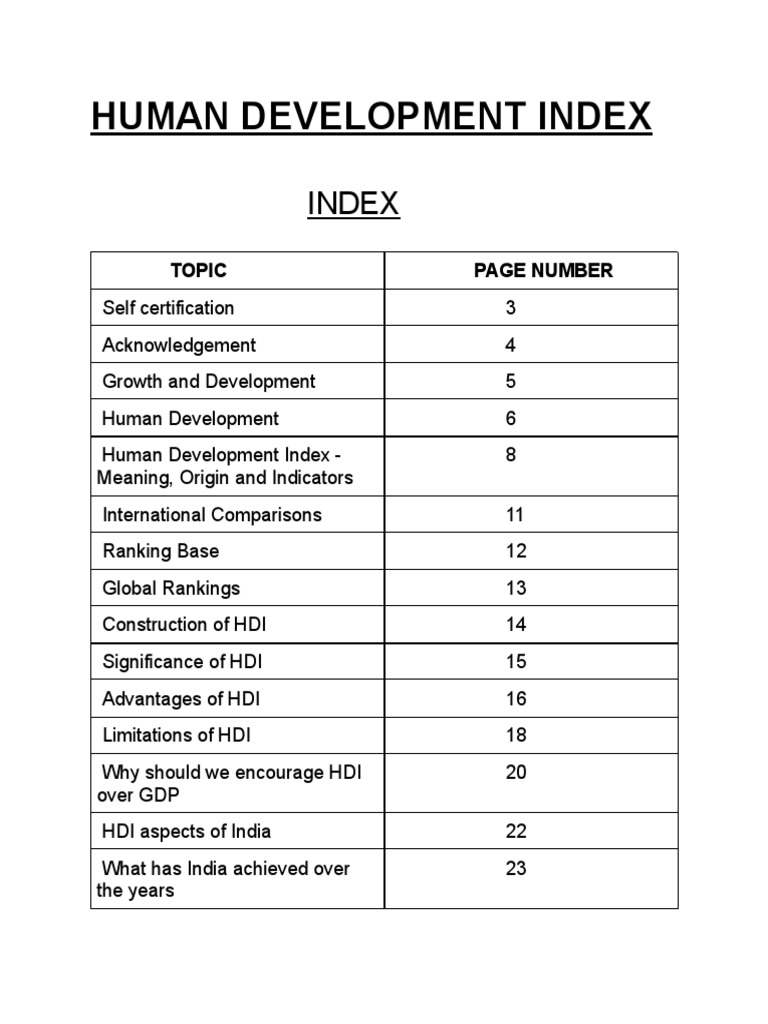 Human Development Index | PDF