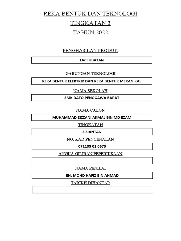 Projek RBT Tingkatan 3: Laci Ubat | PDF | Bisnis