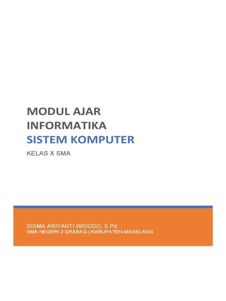 Modul Ajar Sistem Komputer Kelas X | PDF