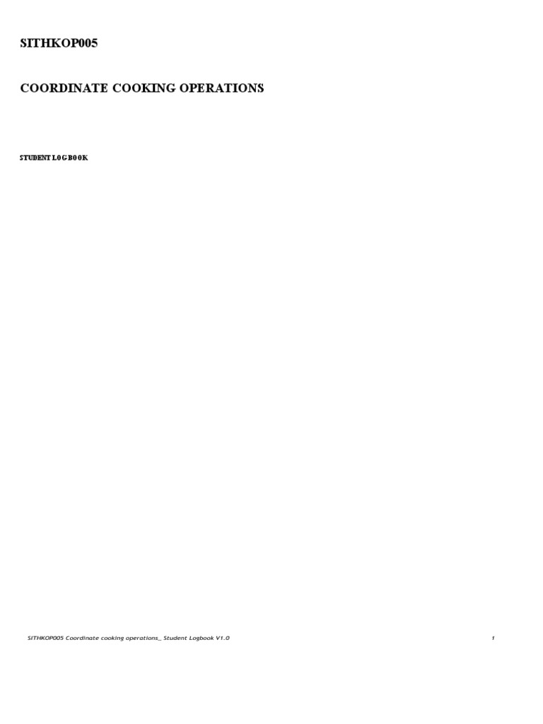 Cooking Operations Logbook Guide | PDF | Foods | Cooking