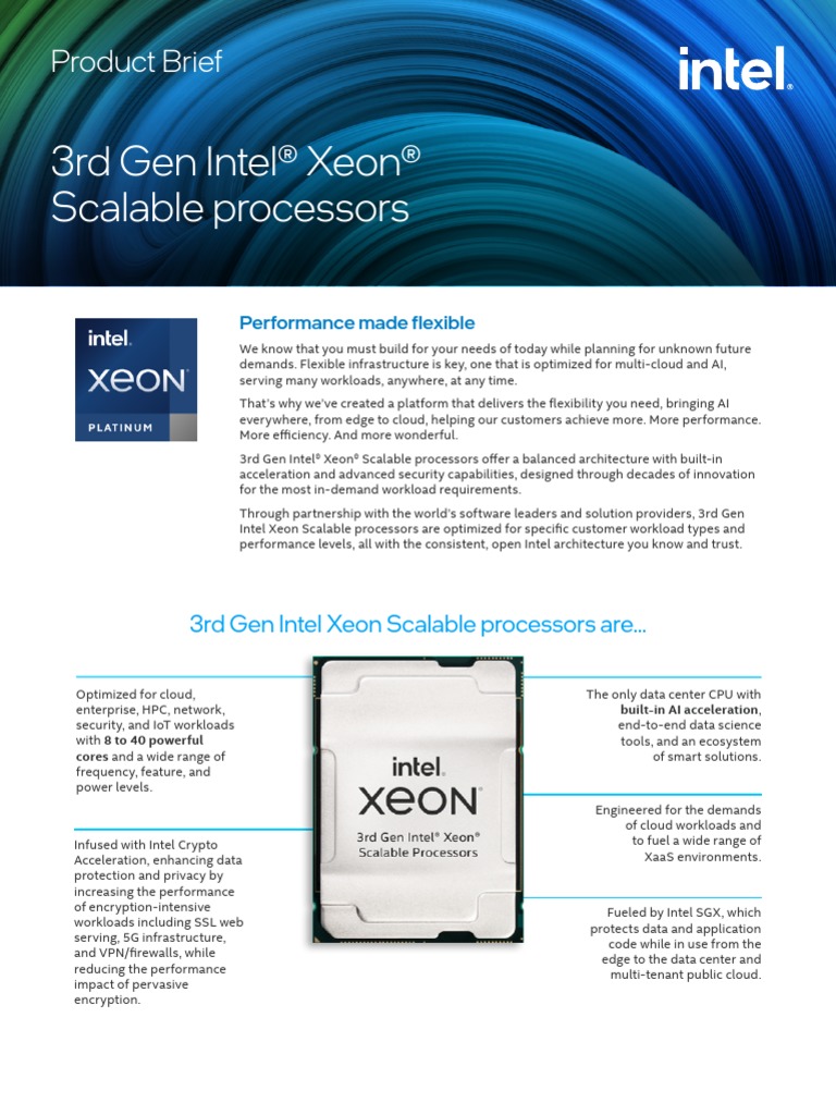 3rd Generation Intel Xeon Scalable Processors | PDF | Cloud Computing ...