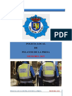 Informe policia local de Pelayos de la Presa