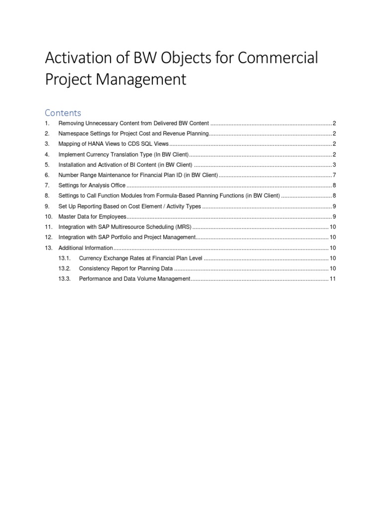 BW Objects Activation | PDF | Project Management | Enterprise Resource ...