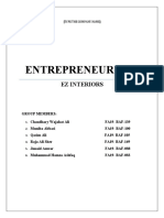EZ Interiors entrepreneurship report summarizes interior design startup