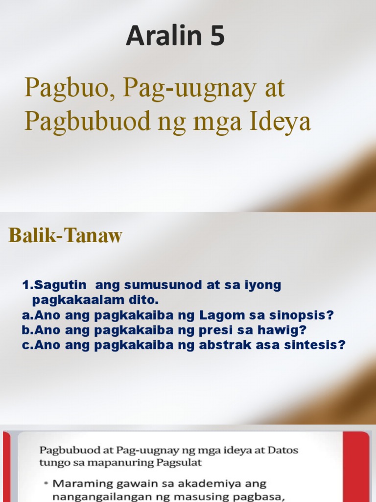 Pagsulatsa Filipino 12 | PDF