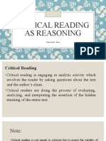 Critical Reading as REASONING