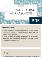 Critical Reading As REASONING