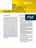 WHO The Urgent Need of Patient Blood Management