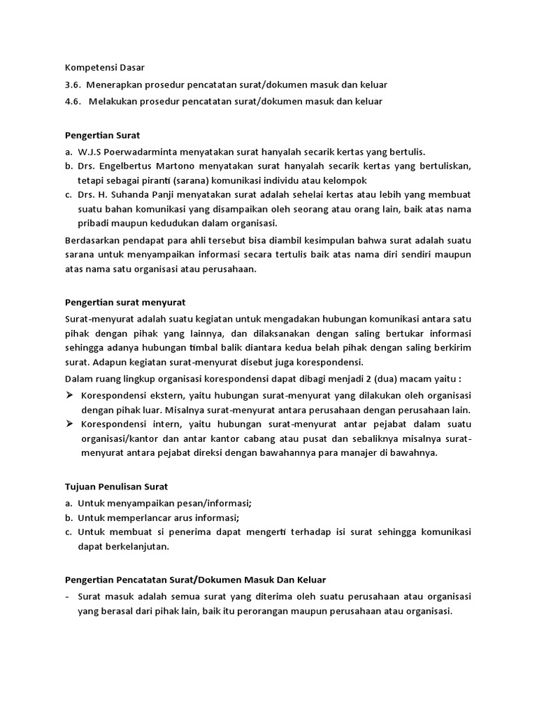 MENGELOLA SURAT MASUK DAN KELUAR | PDF