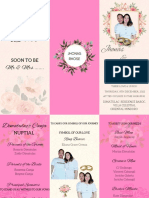 Pink Beige Brown Floral Wedding Feminine Planner Trifold Brochure