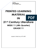 21st Century Lit Learning Material Week Week 11