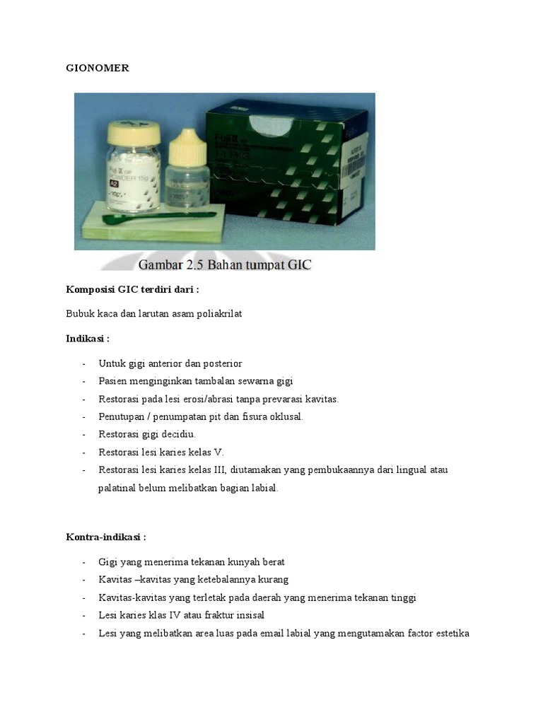 Keunggulan dan Kekurangan Gionomer | PDF