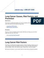 Lung Cancer Causes, Risk Factors, and Prevention