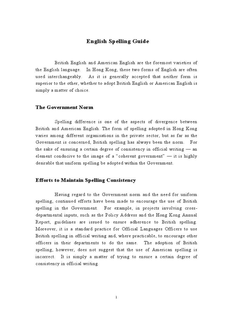 English Spelling Guide Pdf English Language Dictionary