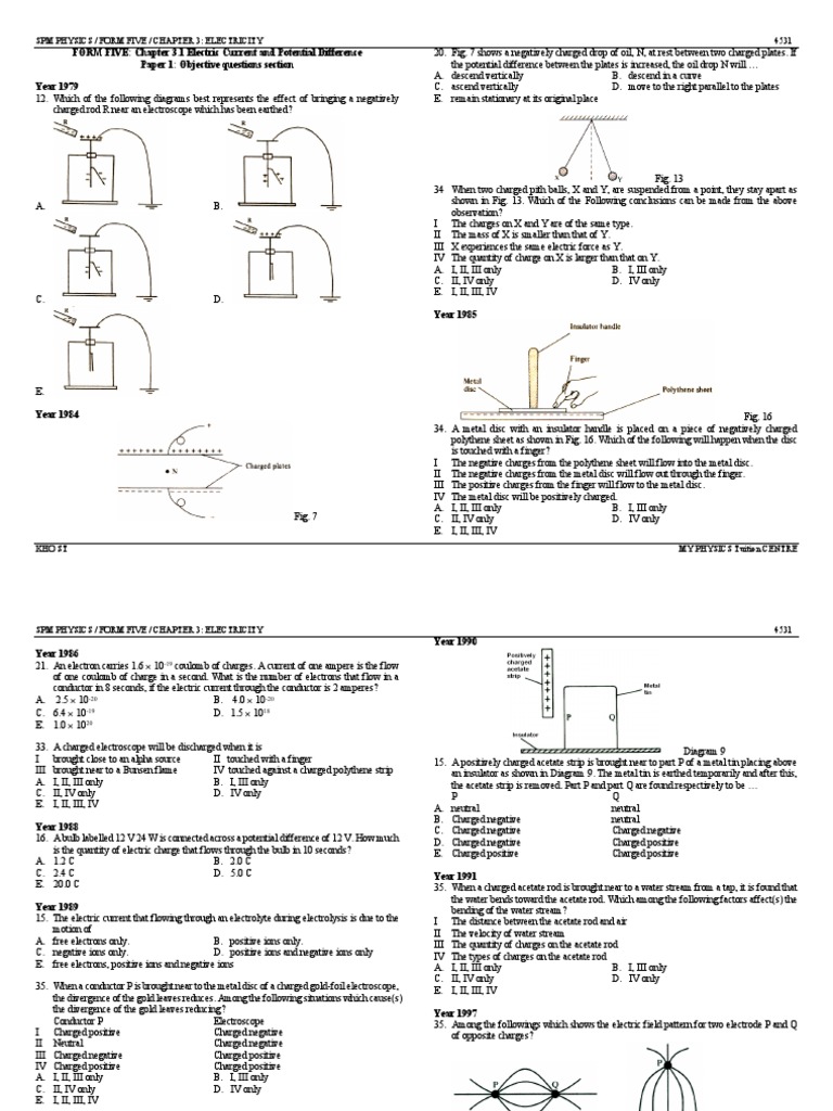 2021 F5 KSSM Physics Chap 3.1 Exe | PDF | Electric Charge | Electric ...