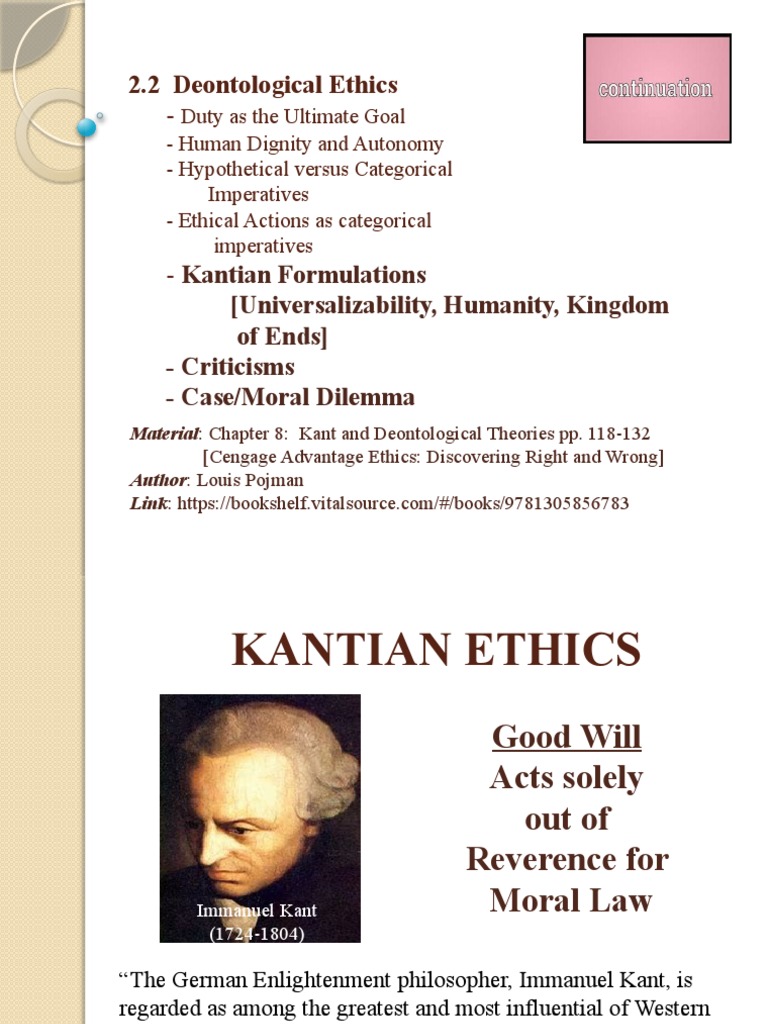 Kantian Formulations PDF Immanuel Kant Autonomy