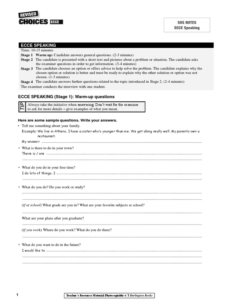 Ecce Sample Test With Model Answers Download Free PDF Teachers