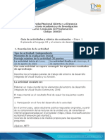 Guía de Actividades y Rúbrica de Evaluación - Etapa 1 - Explorando El Lenguaje C# y El Entorno de Desarrollo