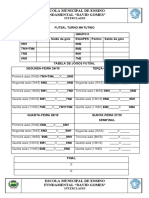 Calendário de jogos do torneio de futsal da Escola Municipal de Ensino Fundamental David Gomes