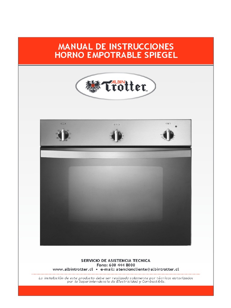 Manual de Instrucciones Horno Empotrable Spiegel PDF