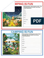 Pairwork Camping Is Fun Writing Writing Creative Writing Tasks - 146296