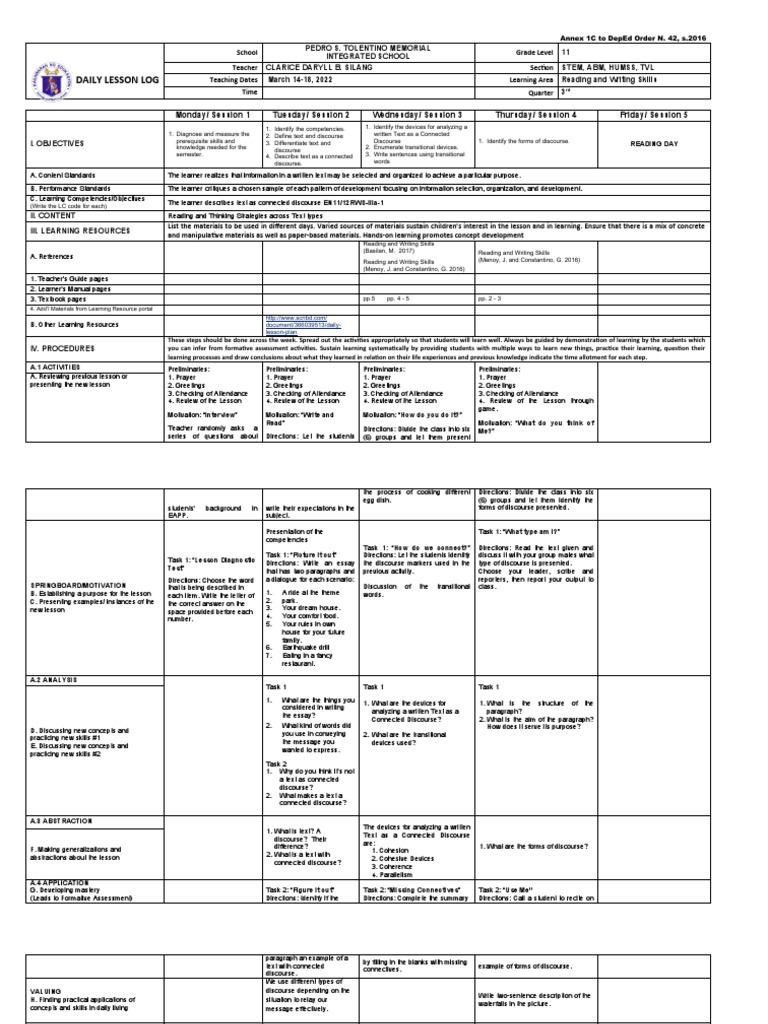 DLL Reading and Writing Skills PDF Learning Cognition