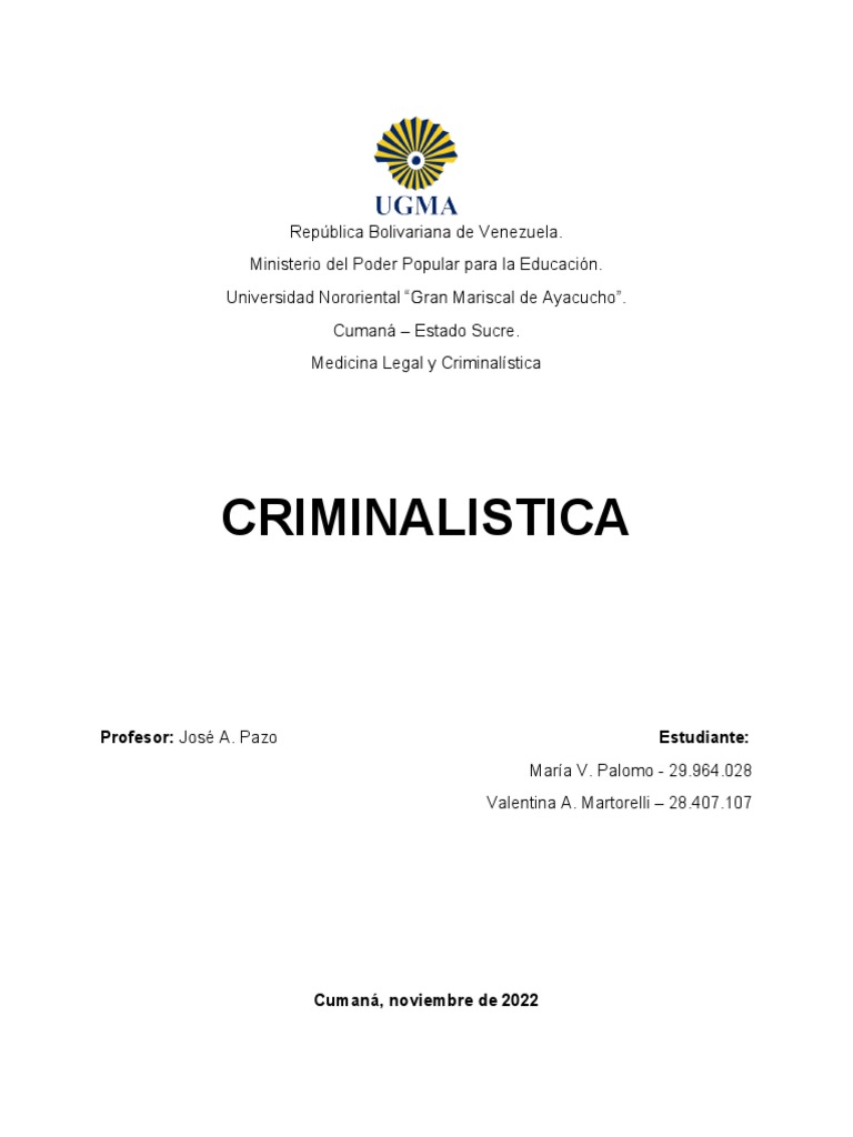Unidad v la criminalistica pdf