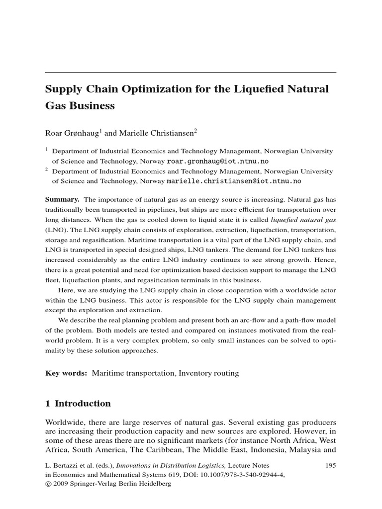 LNG Supply Chain Optimization Strategies | PDF | Liquefied Natural Gas ...