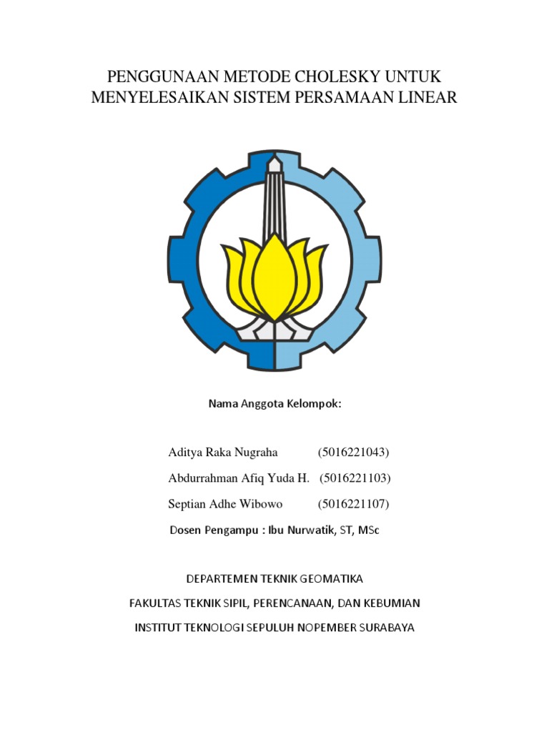 Aljabar linear dekomposisi cholesky 043 103 107 pdf