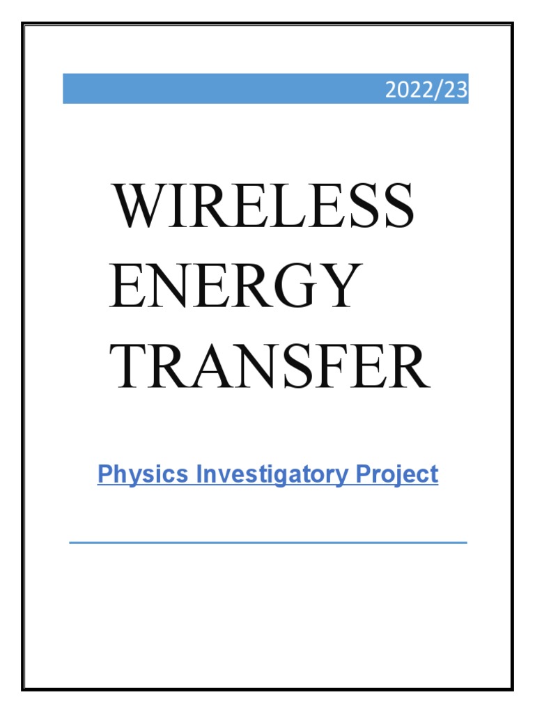 Wireless Energy Transfer Project | PDF | Science & Mathematics
