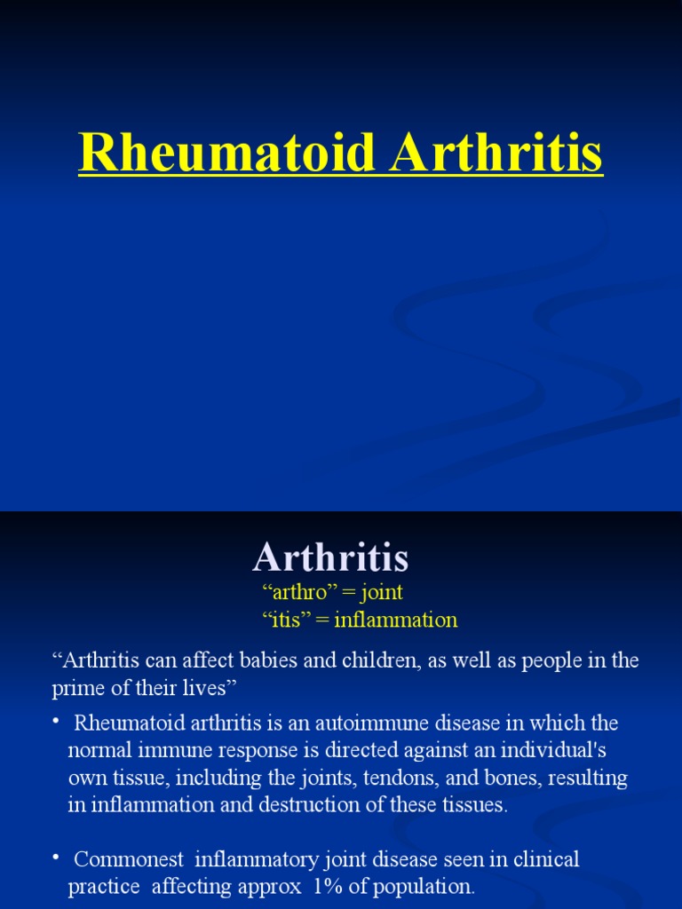 Final Rheumatoid Arthritis PPT 2 Download Free PDF Rheumatoid