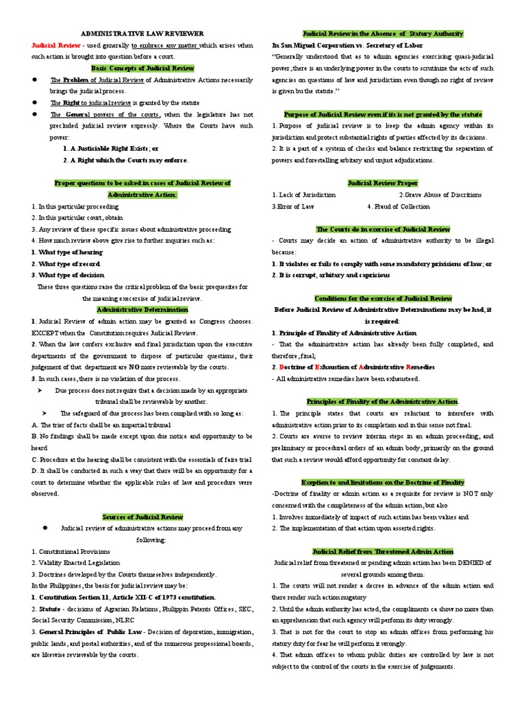 Understanding Judicial Review in Admin Law | PDF | Judicial Review ...