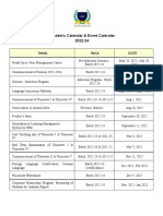 Academic Event Calendar 2022 24