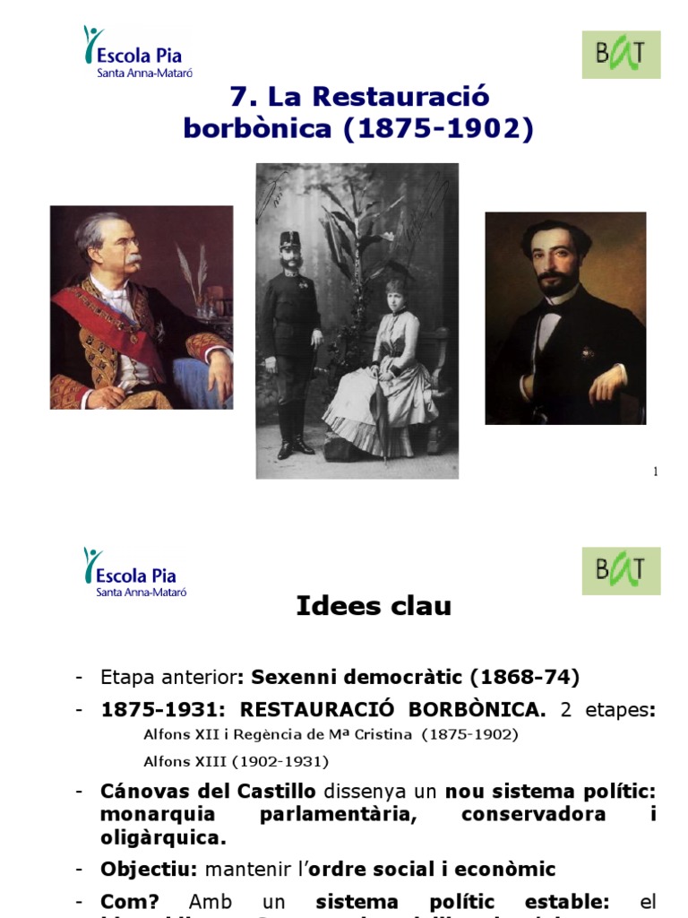 Restauración Borbónica 18751902) PDF