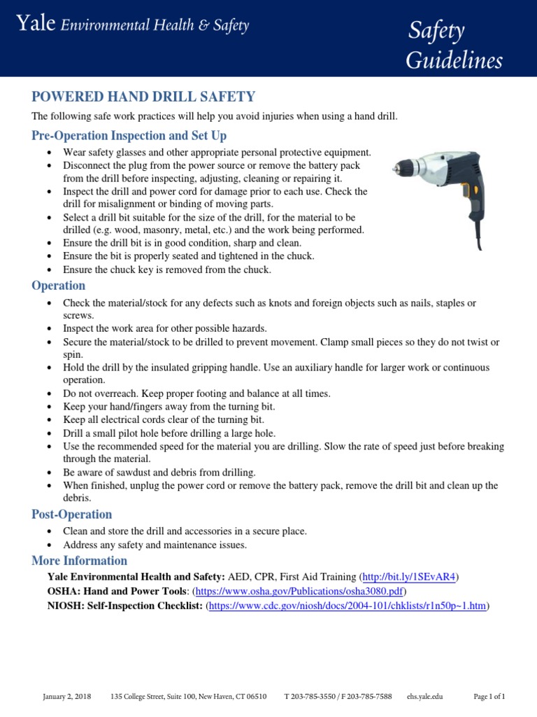 PoweredHandDrill Checklist PDF