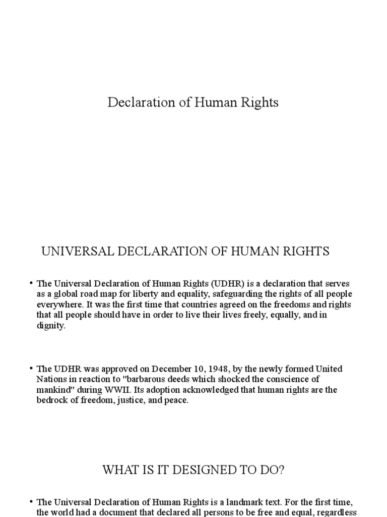 Declaration of Human Rights PDF Human Rights Rights