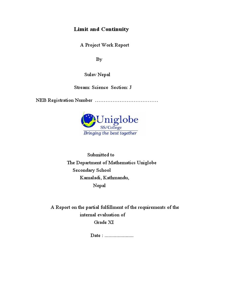 Limit and Continuity Report Template | PDF | Teaching Methods ...