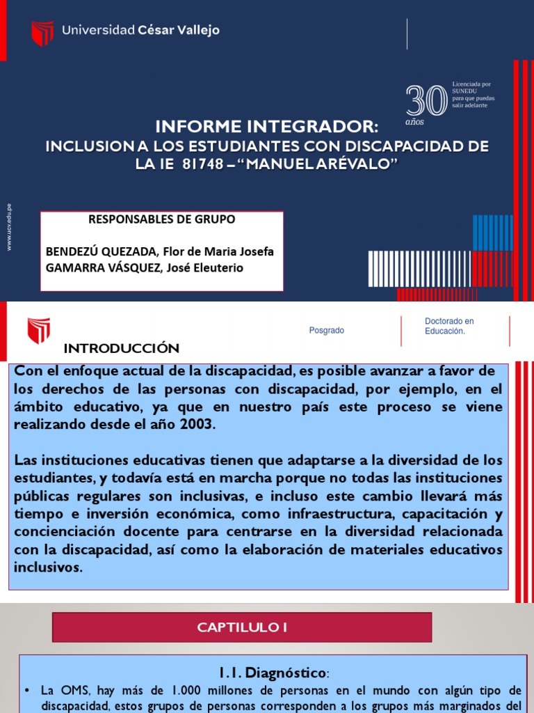 Inclusión Educativa en I.E. N° 81748 | PDF | Invalidez | Inclusión ...