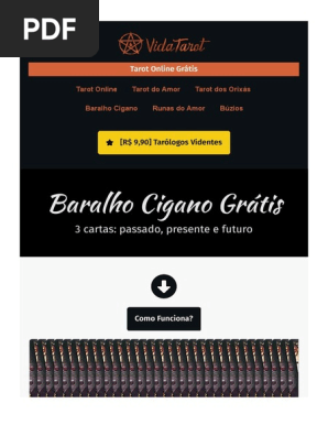 Baralho Cigano Grátis - Consulta para o Amor.