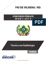 Técnico em Radiologia - Pref Vilhena - RO