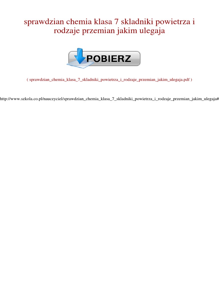 Diagnoza Z Chemii Klasa 7 Pdf