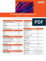 Spec Sheet For 75" Roku TV